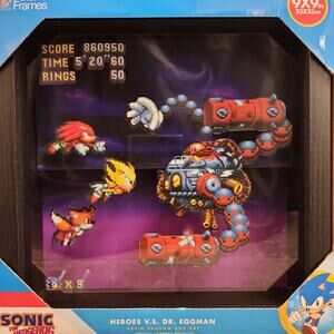 Pixel Frames - Sonic The Hedgehog, Heroes (NEW) 9" x 9" Shadow Box Art - Sega